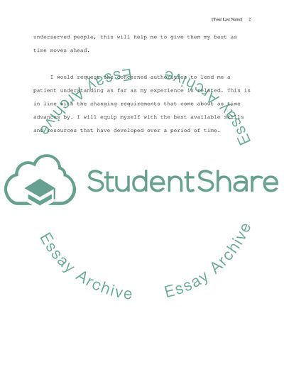 My Experiences in Activities that Have Prepared Me to Work with Under-served Populations