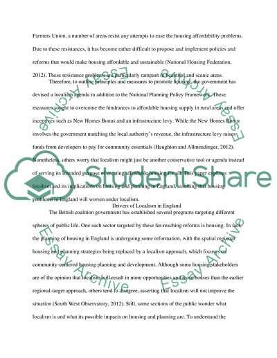 Drivers of Localism in England