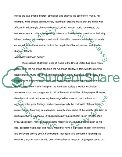 Effects of Music and the Media on Culture and Society