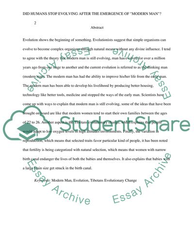 Did Humans Stop Evolving after the Emergence of Modern Man