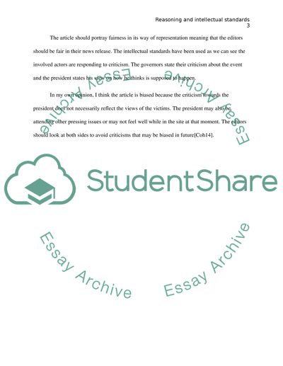 Elements of reasoning and intellectual standards
