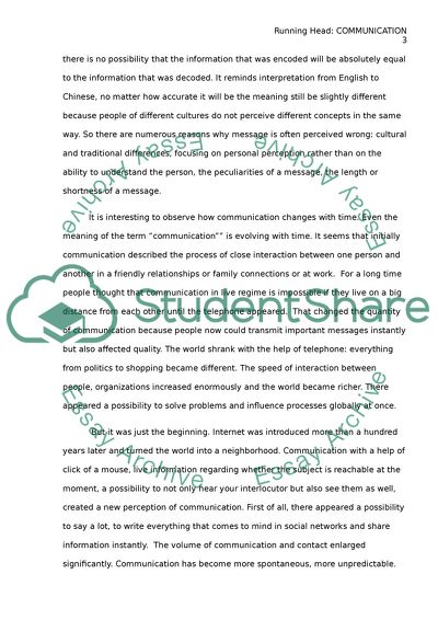 Analysis of the Concept of Communication