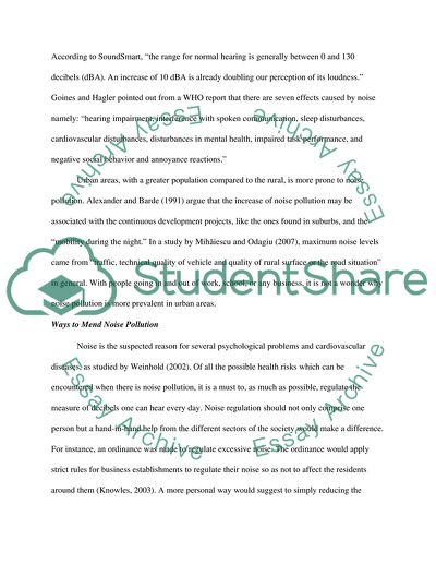 Effects of Population Density in terms of Noise Pollution and Space