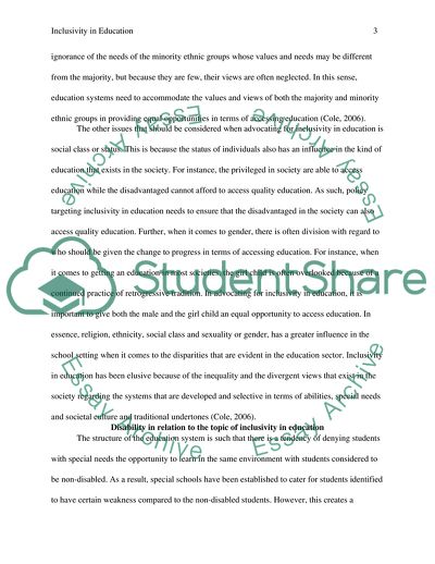 Inclusivity in Education