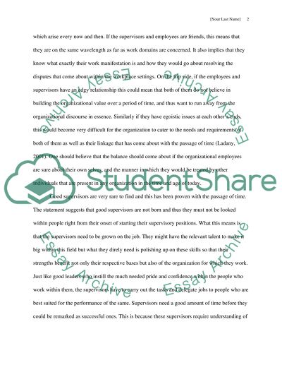 Supervisors and Employees