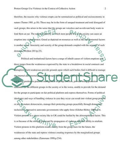 Why do some protest groups use violence in the context of collective action