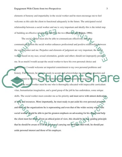 Two Perspectives of Understanding the Client: Self and Client