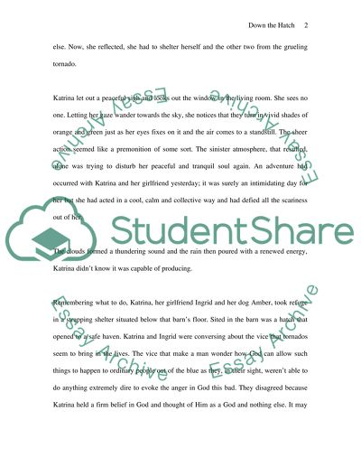 Down the Hatch: The Story Happened in Tornado Alley