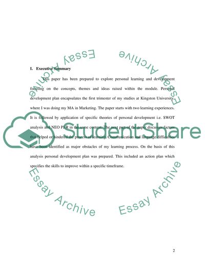 Personal and Professional Development