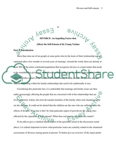 Impact of divorce on the self esteem of teenage children