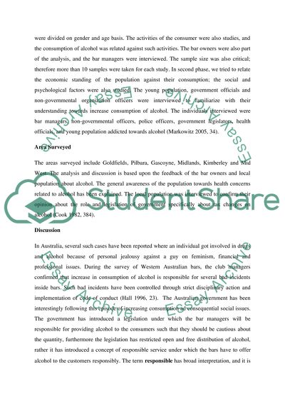 alcohol consumption essay example