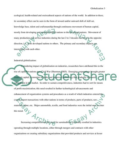 Another Industrial Revolution through Globalization