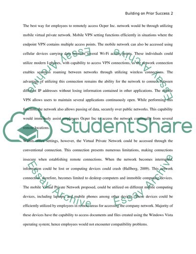 Building on prior success