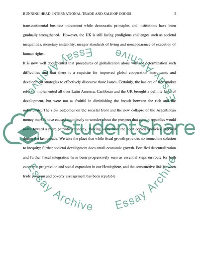 The International Transaction for the Sale of Goods