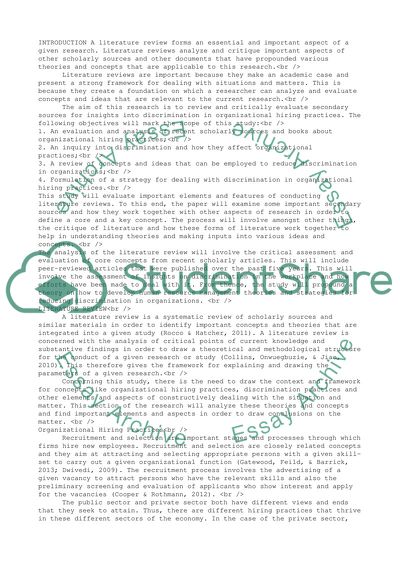 Organizational Hiring Practices