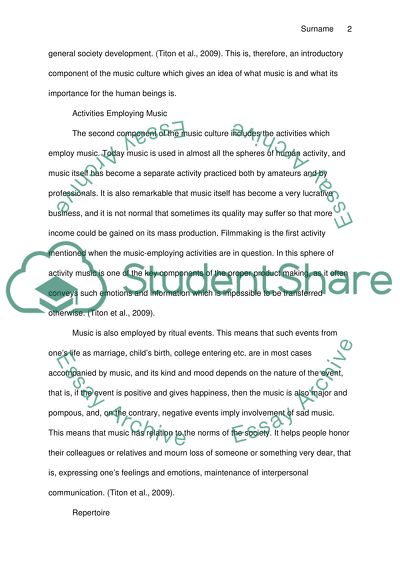 Music Culture - The Four Components