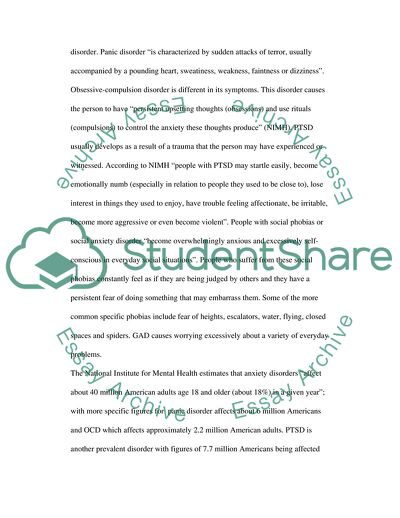 Anxiety Disorders Conditions