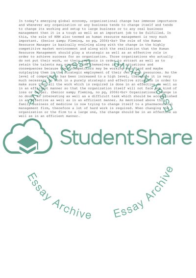 Managing Change in Organisations