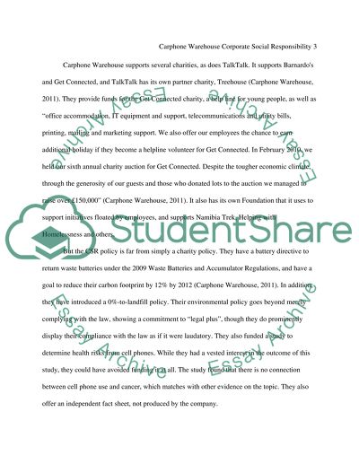 Evaluating ways in which carphone warehouse fufill is ethical and social obligatory