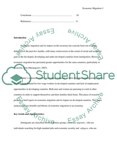 Economic Migration: A Threat of a Benefit to Developed Countries