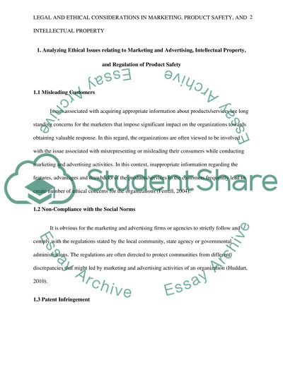 Legal and Ethical Considerations in Marketing, Product Safety, and Intellectual Property