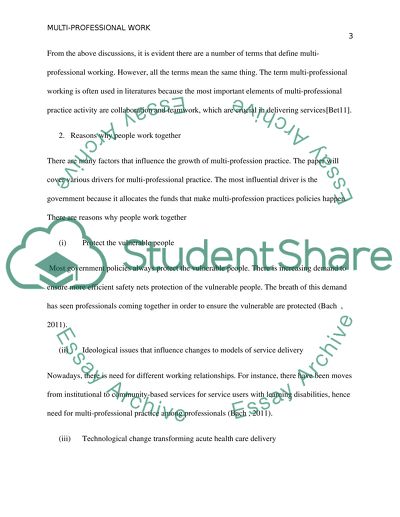 Multi-Professional Work