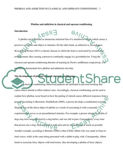 Phobias and addiction