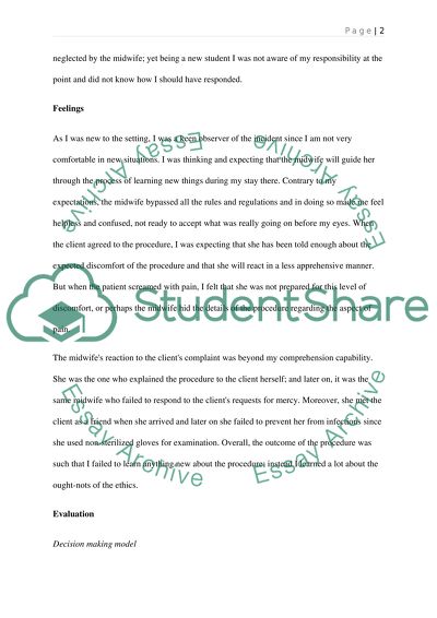 Analysis of an Ethical Dilemma - Working in the Antenatal Clinic