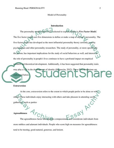 Model of personality