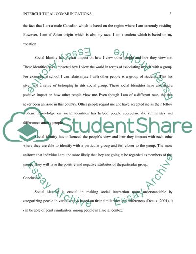 Social Identity and Intercultural Communications