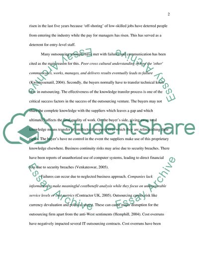 Advantages and Disadvantages of Outsourcing