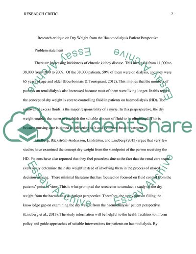 Dry Weight from the Hemodialysis Patient Perspective