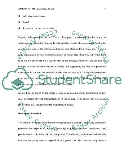 American Media Influence in Society