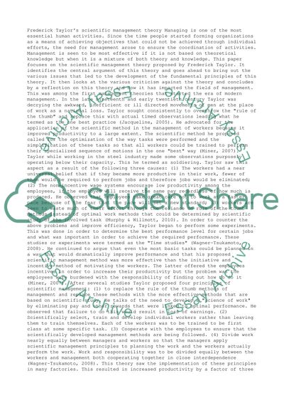 Management Theory of F.Taylor