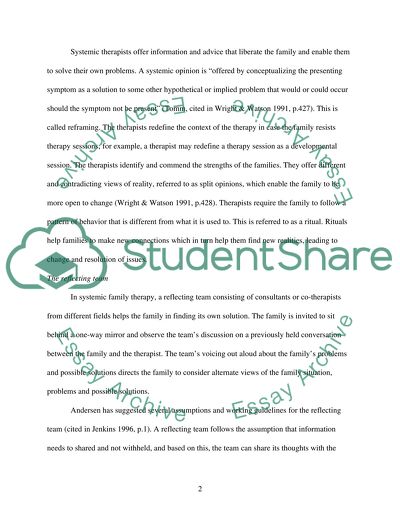 The Concept of Team in Systemic Family Therapy