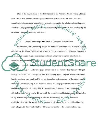 The Effects of Corporate Victimisation on the General Public