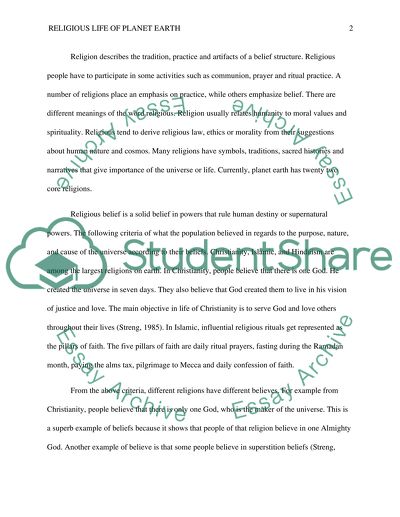 Religious Life of Planet Earth