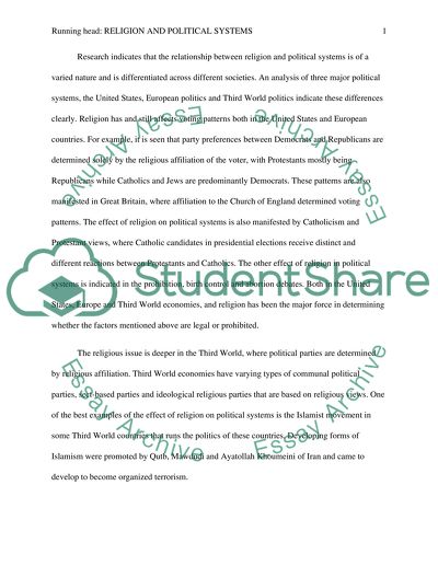 The Relationship between Religion and Political Systems