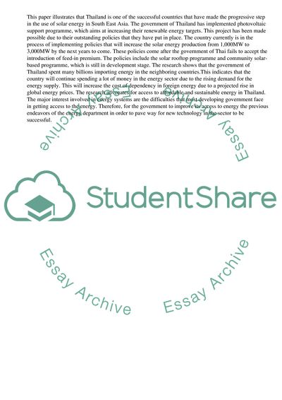 The Problem of Adder-Tariff-Scheme in Thailand