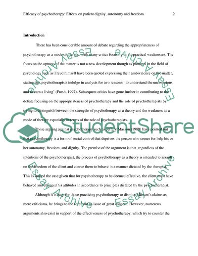 Efficacy of Psychotherapy