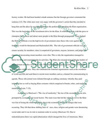 The rise of the Second Klan