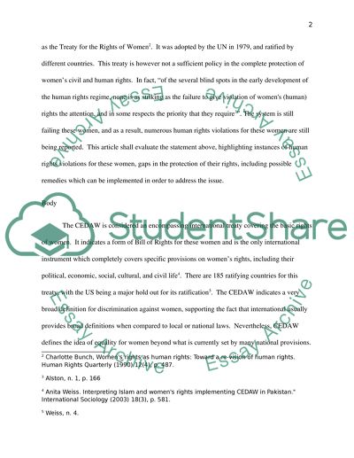 Human Rights and Gender Violence