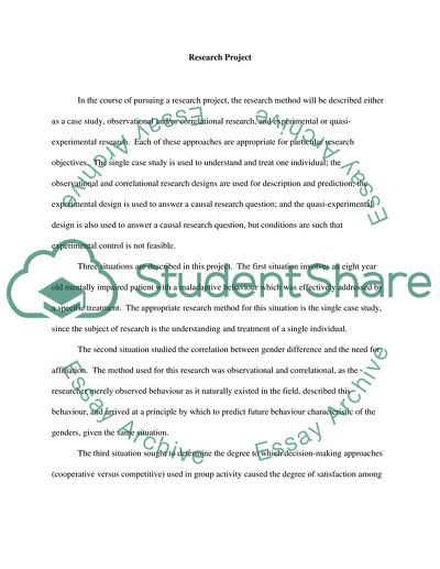 Research Project about Specific Treatment