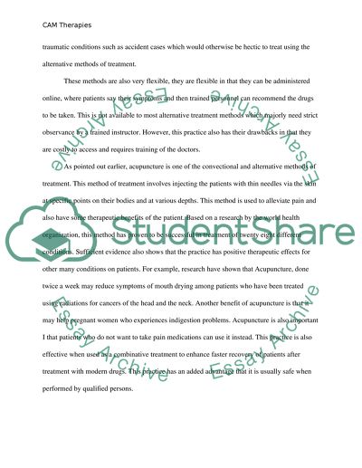 Complementary and Alternative Medicine Therapies