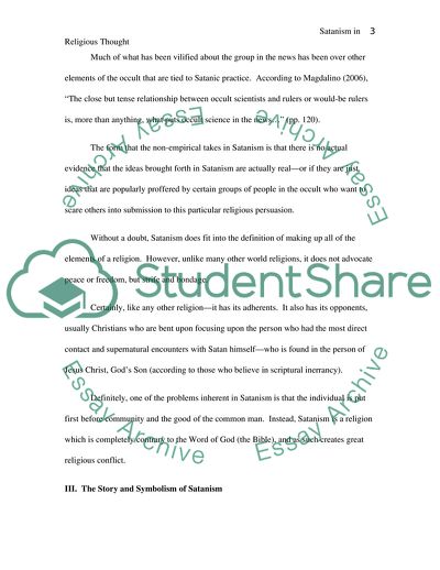 The Historical Changes in the Religion of Satanism