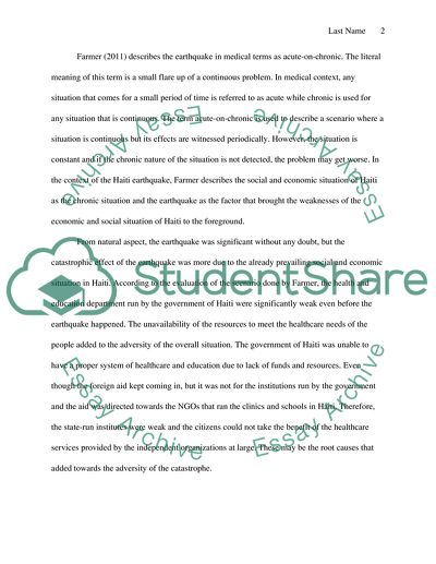 Evaluation of Haiti: After the Earthquake