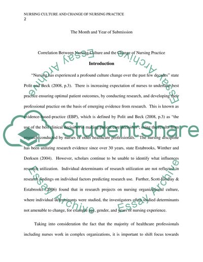Impacts on the Change of Nursing Practice