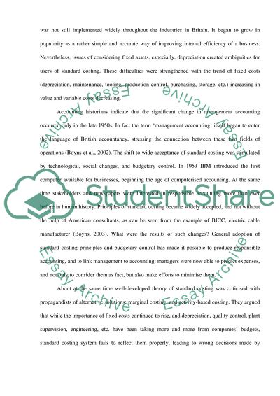 Standard Costing Methods