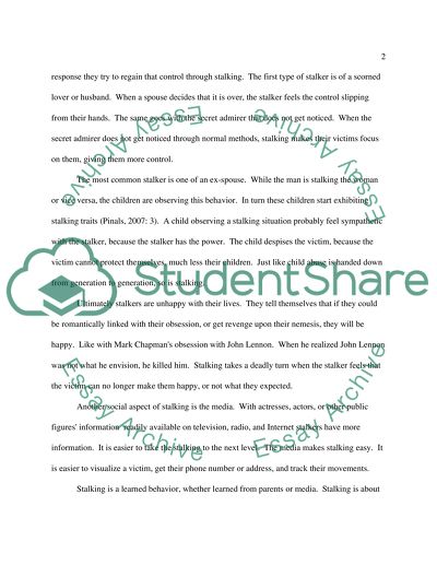 Stalking Crimes and Victim Protection