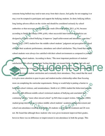 The Effects of School Bullying on Middle School Students Attendance